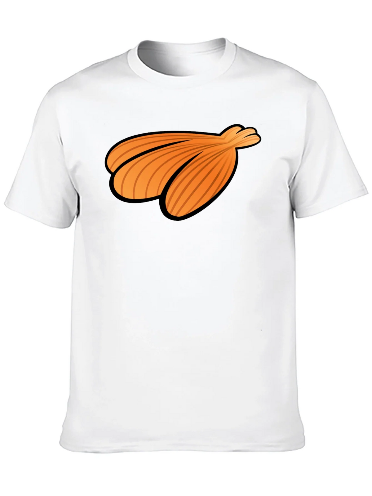 Orange Seashell Graphic Print Black T-Shirt product image 1