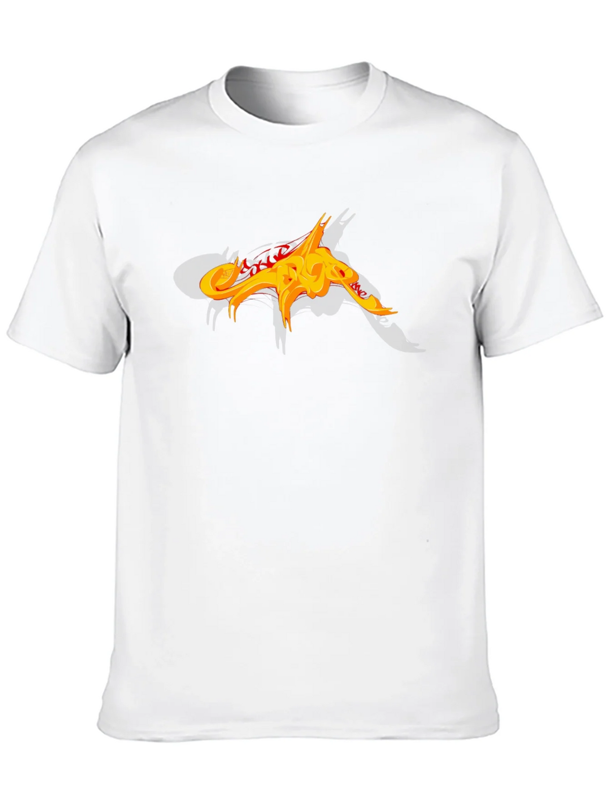 Black T-Shirt with Abstract Fiery Graphic Design product image 12