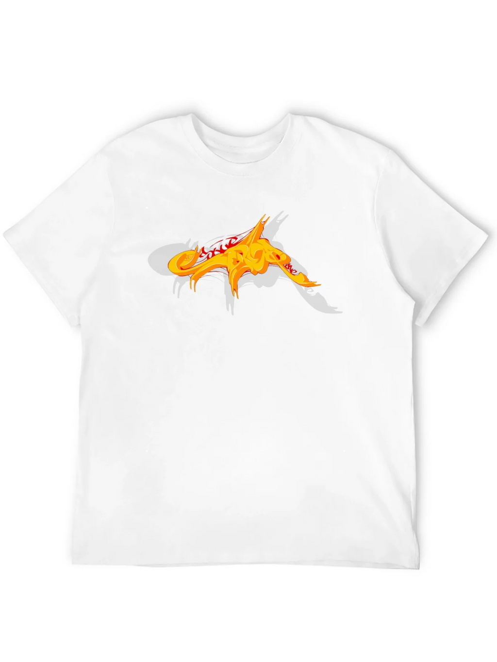 Black T-Shirt with Abstract Fiery Graphic Design product image 3