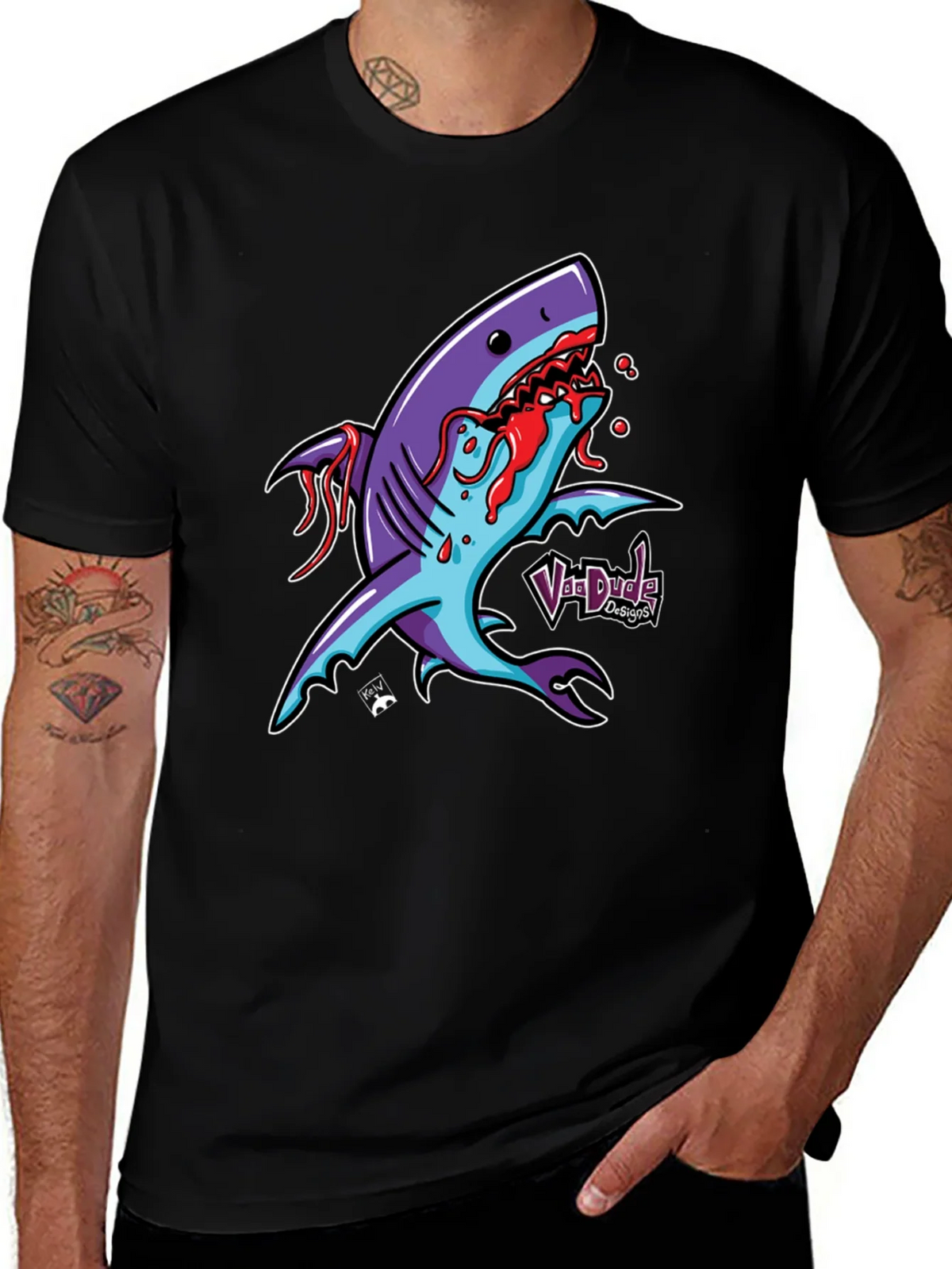Shark Attack Graphic T-Shirt - Bold Cartoon Design product image 1