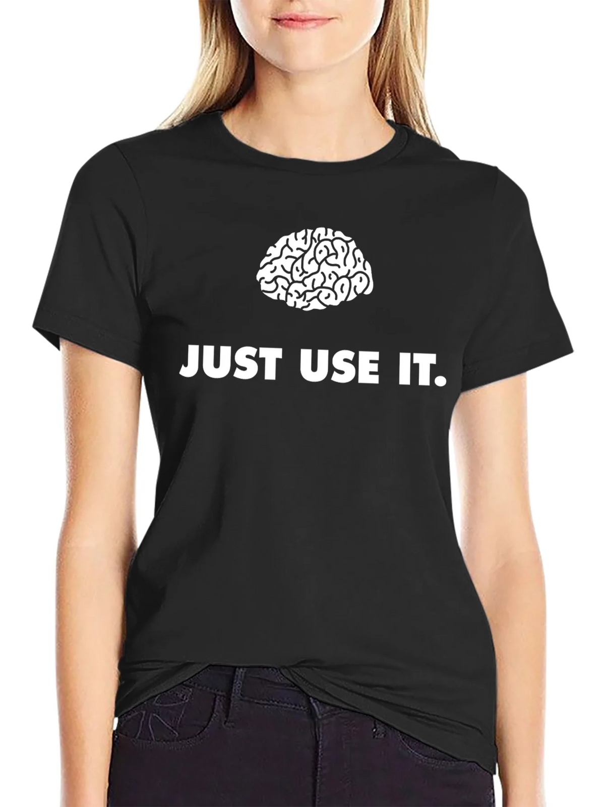 Just Use It Brain Graphic Tee - Unisex Black T-Shirt product image 5