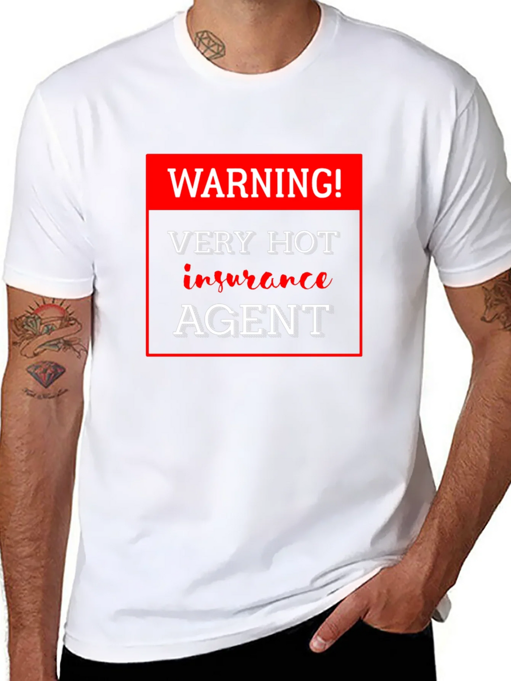 Warning! Very Hot Insurance Agent Black T-Shirt product image 10