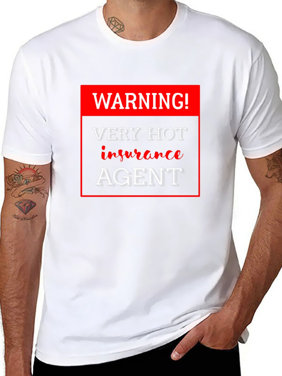 Warning! Very Hot Insurance Agent Black T-Shirt product image 10