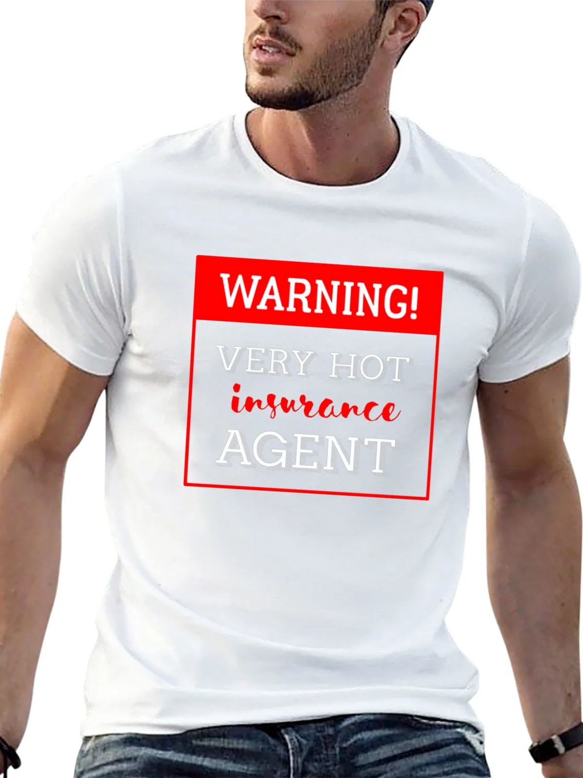 Warning! Very Hot Insurance Agent Black T-Shirt product image 4