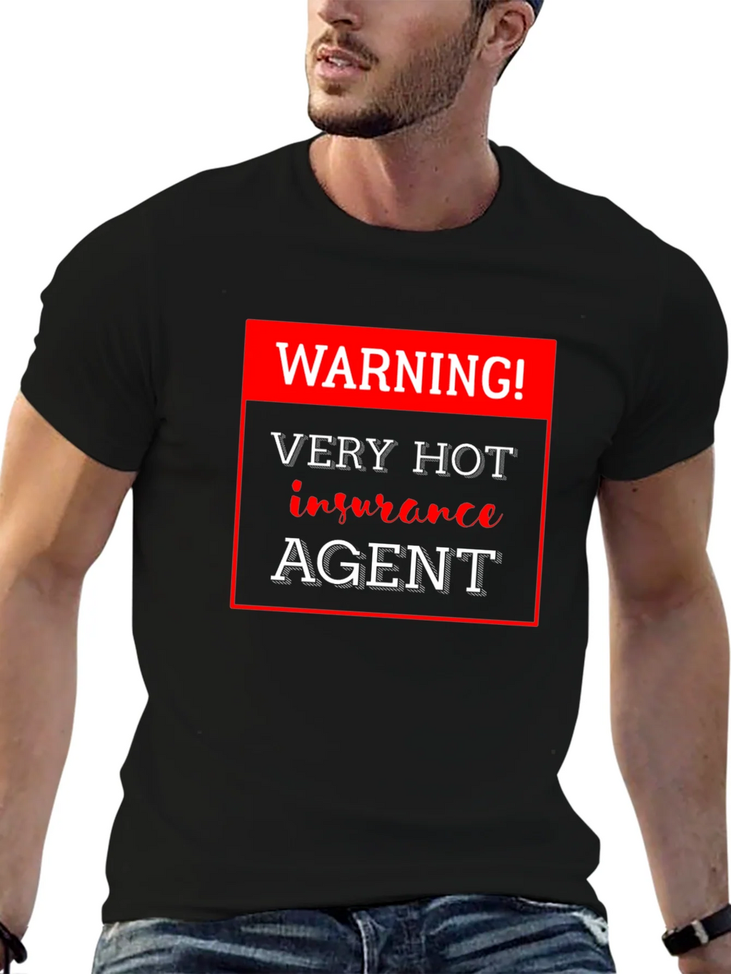 Warning! Very Hot Insurance Agent Black T-Shirt product image 9