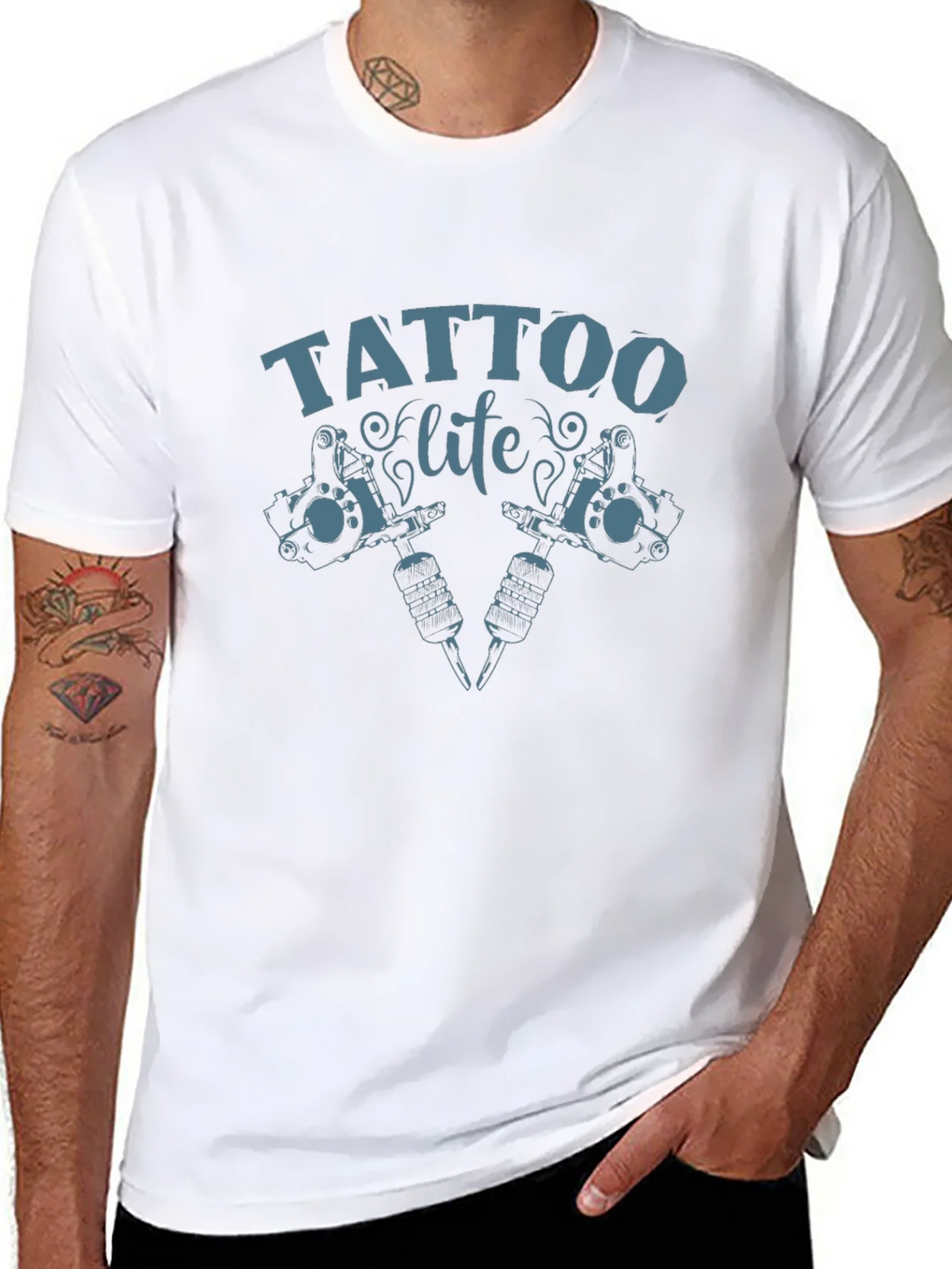 Tattoo Life Graphic Tee - Black Cotton T-Shirt product image 10