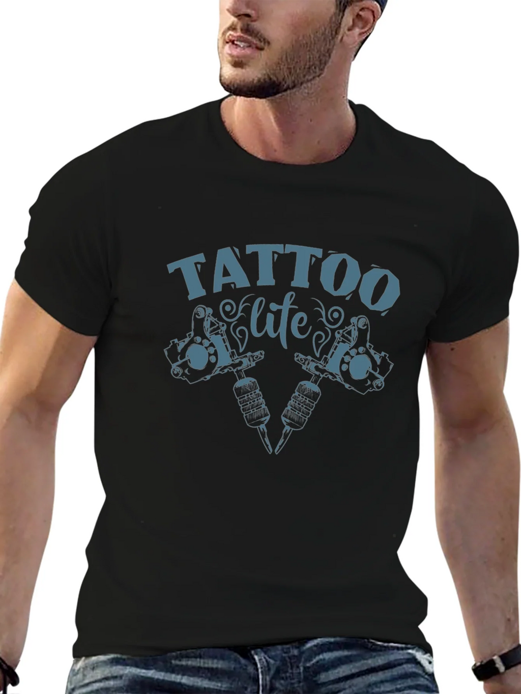Tattoo Life Graphic Tee - Black Cotton T-Shirt product image 9