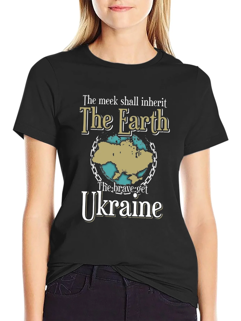 Ukraine Earth T-Shirt - Brave Get Tee product image 5