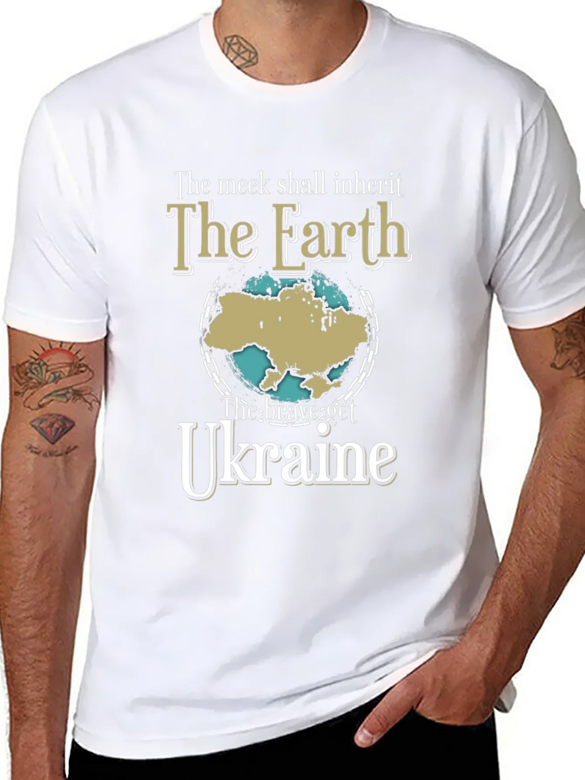 Ukraine Earth T-Shirt - Brave Get Tee product image 10