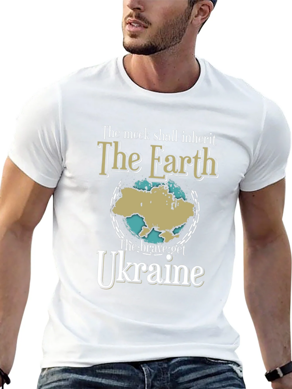 Ukraine Earth T-Shirt - Brave Get Tee product image 4