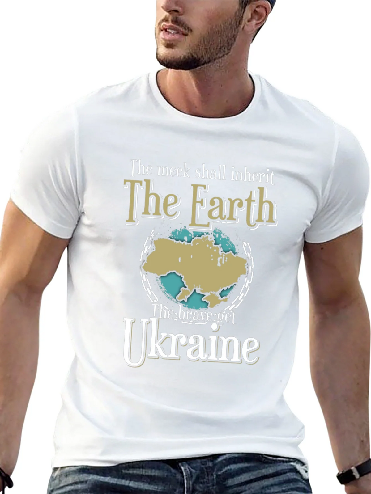 Ukraine Earth T-Shirt - Brave Get Tee product image 4