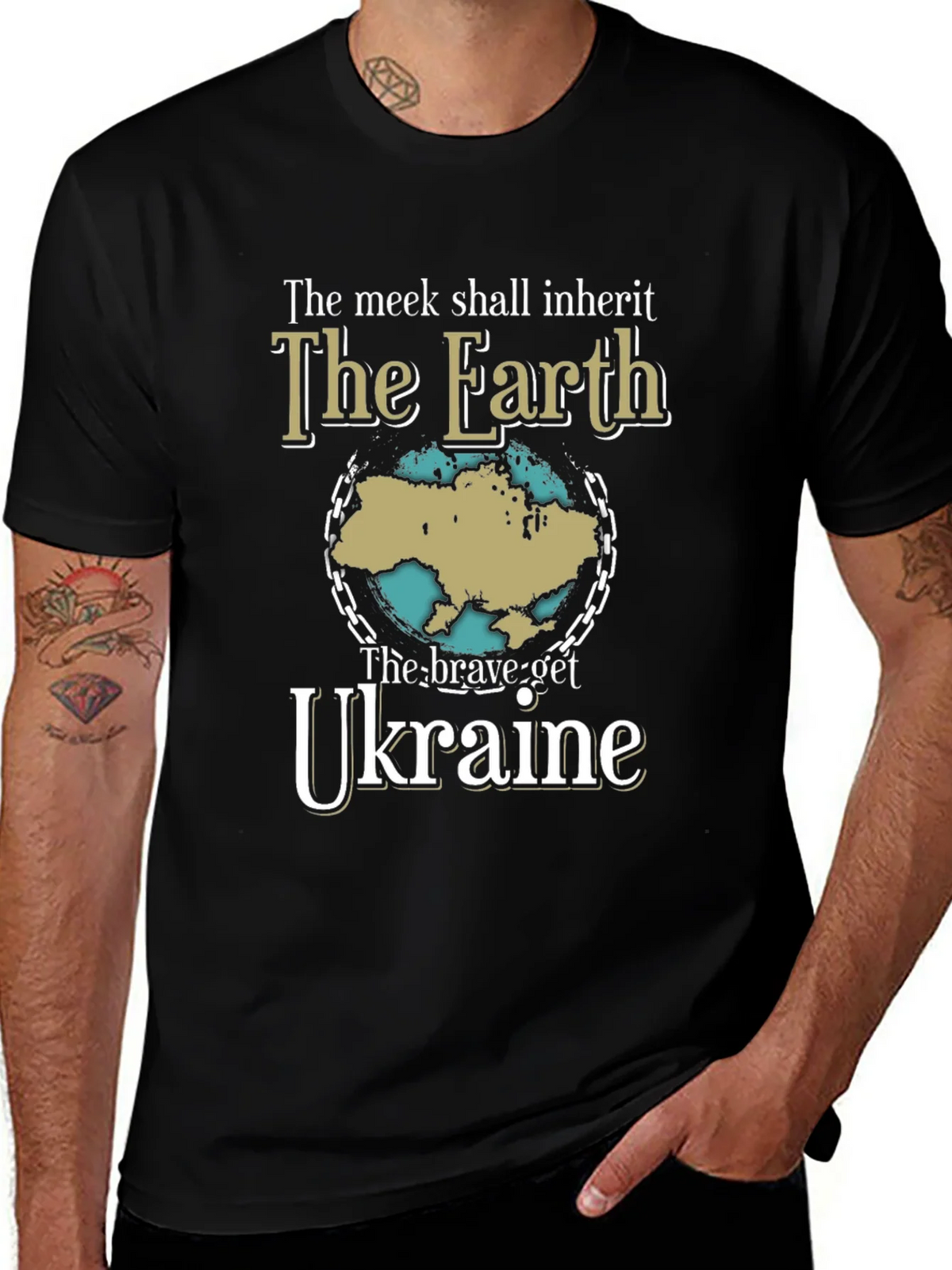 Ukraine Earth T-Shirt - Brave Get Tee product image 1