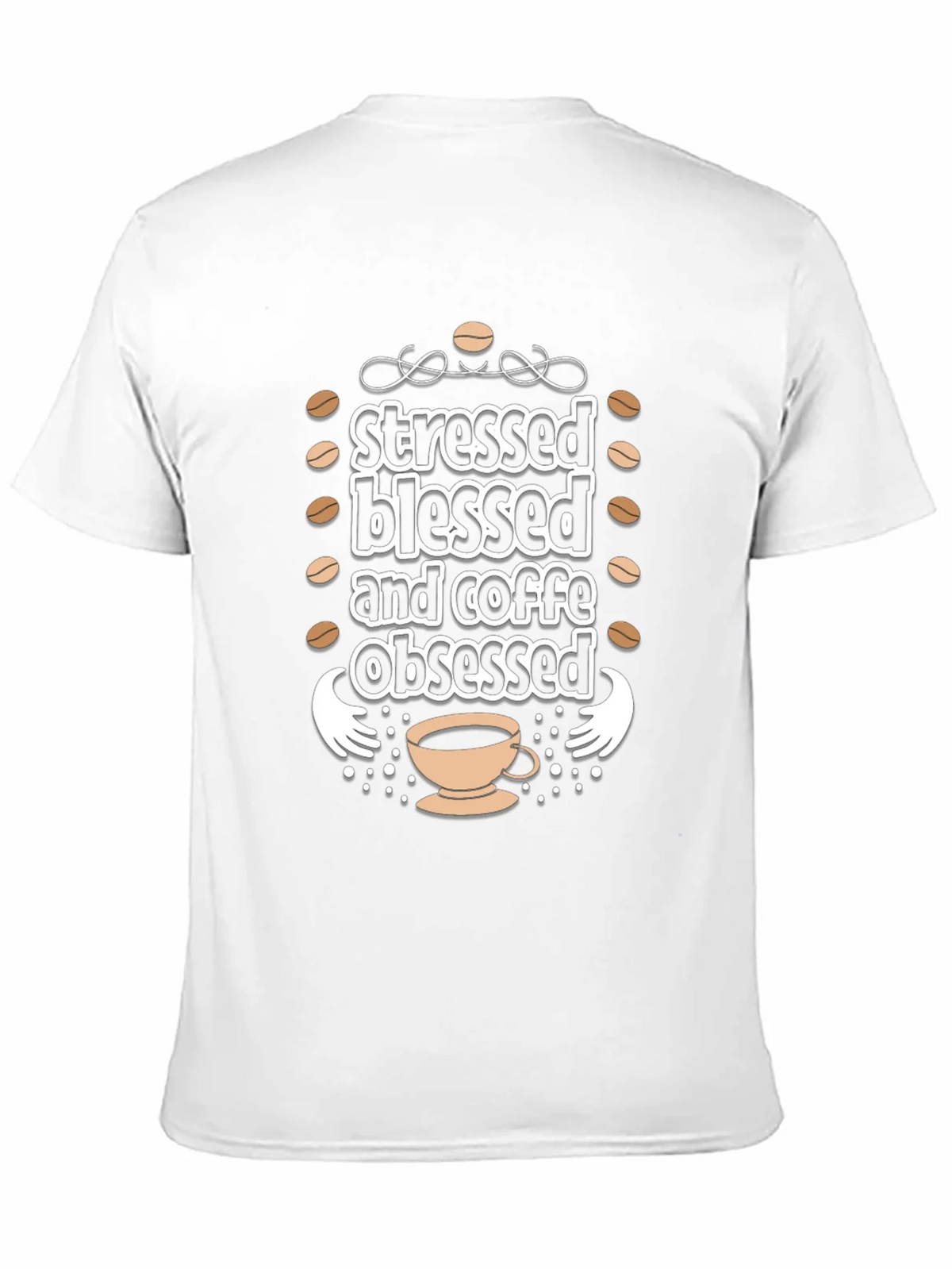 Stressed Blessed Coffee Obsessed Black T-Shirt product image 2