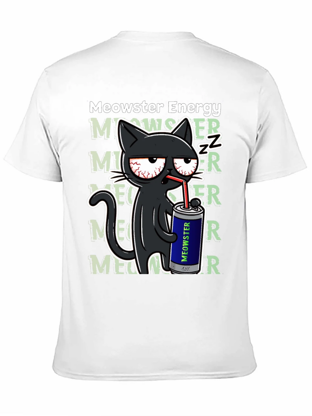 Meowster Energy Black T-Shirt - Cat Lover Tee product image 2