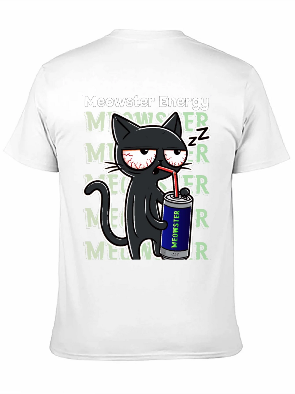 Meowster Energy Black T-Shirt - Cat Lover Tee product image 2