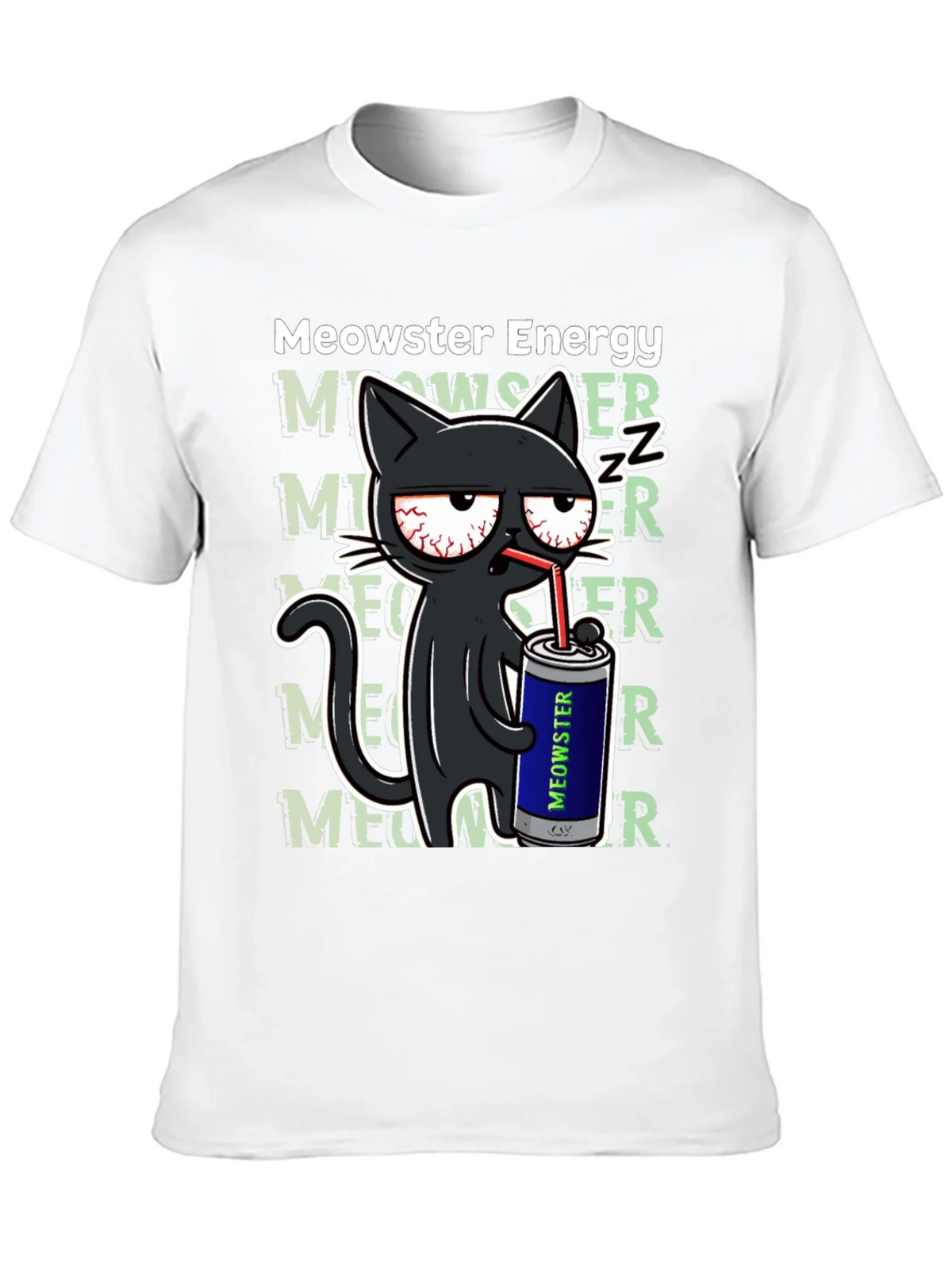 Meowster Energy Black T-Shirt - Cat Lover Tee product image 12