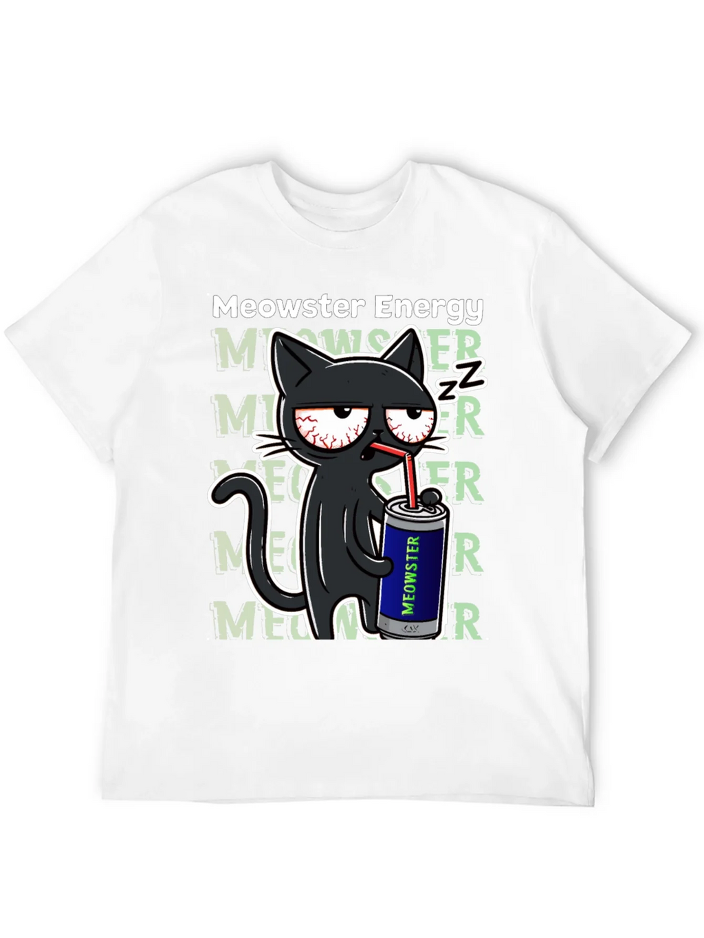 Meowster Energy Black T-Shirt - Cat Lover Tee product image 3