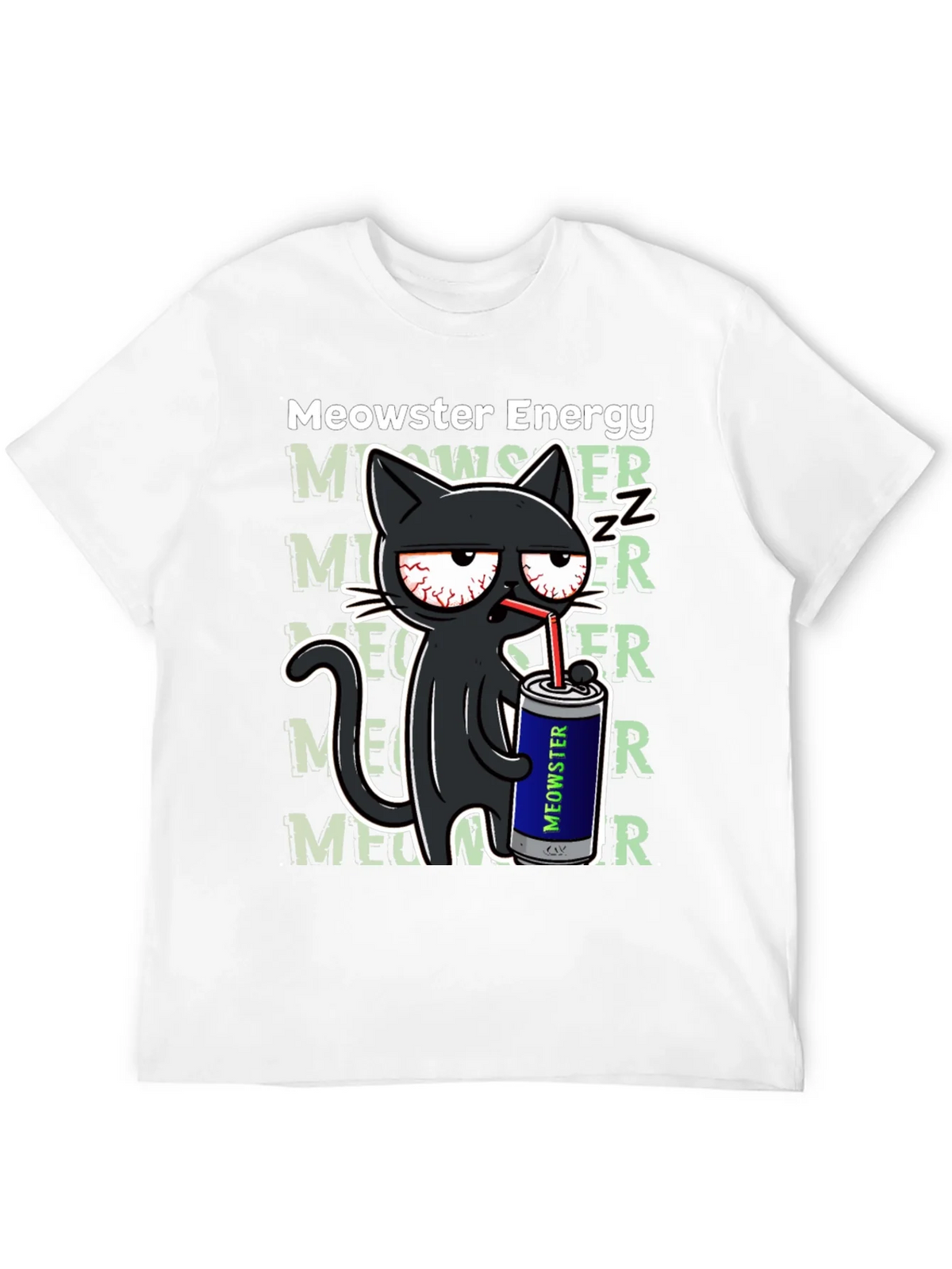 Meowster Energy Black T-Shirt - Cat Lover Tee product image 3