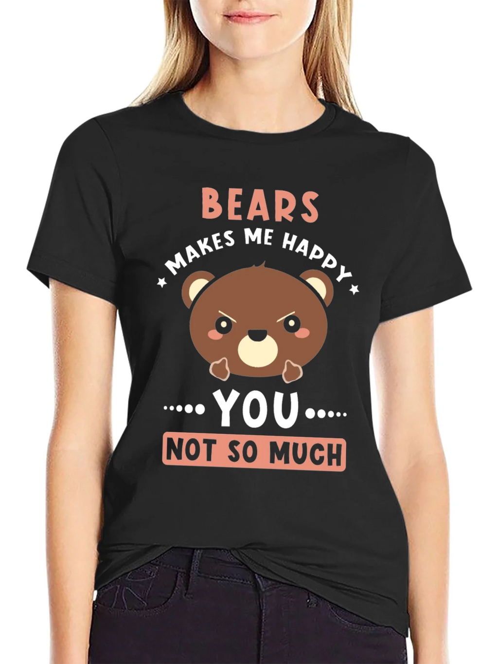 Funny Bear Graphic T-Shirt - Bears Makes Me Happy product image 5