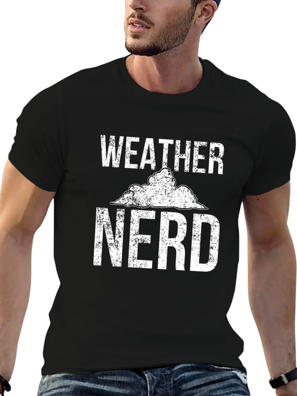 Weather Nerd Graphic T-Shirt - Black Cotton Tee product image 9
