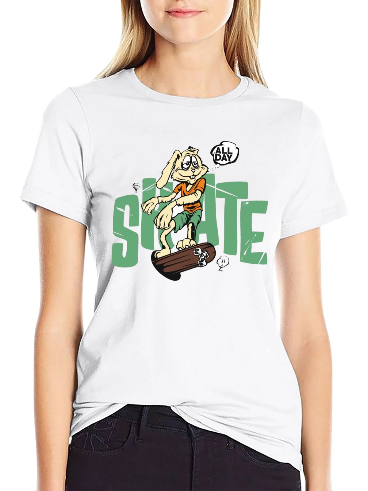Skate All Day T-Shirt: Bunny Skateboarder product image 11