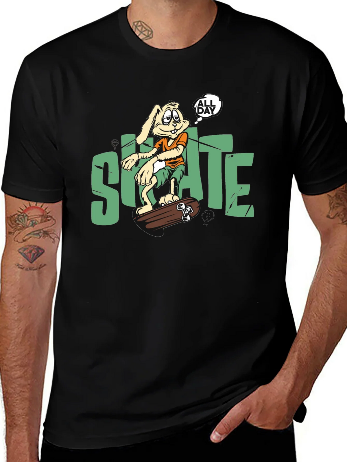 Skate All Day T-Shirt: Bunny Skateboarder product image 1
