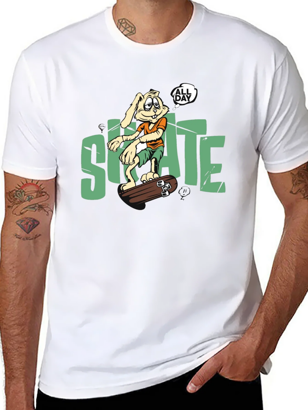 Skate All Day T-Shirt: Bunny Skateboarder product image 10