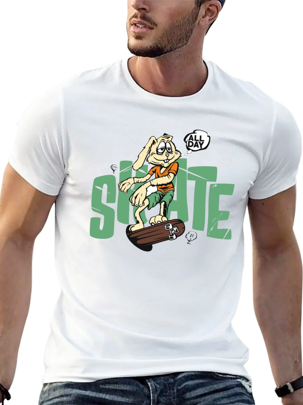Skate All Day T-Shirt: Bunny Skateboarder product image 4