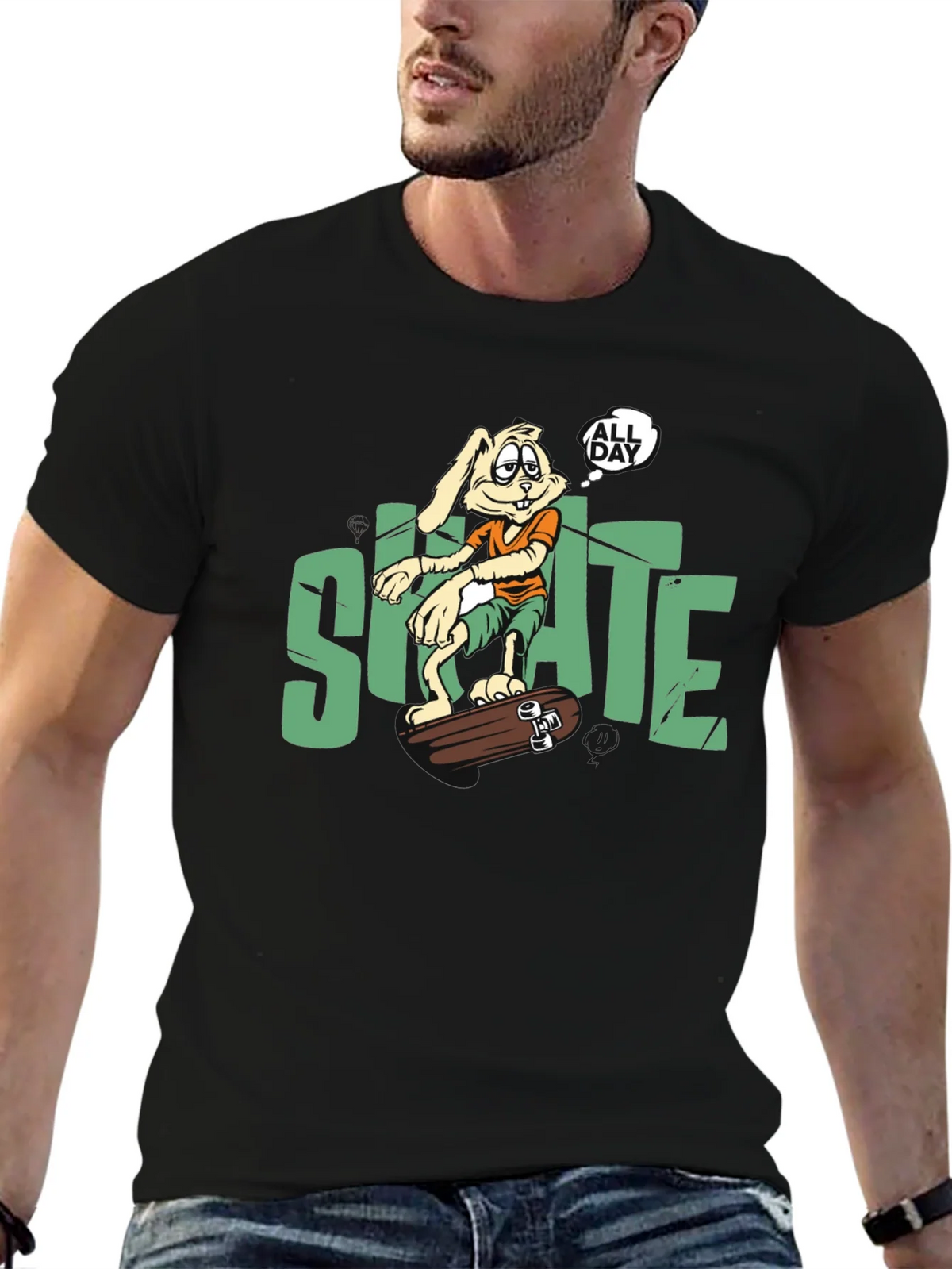 Skate All Day T-Shirt: Bunny Skateboarder product image 9