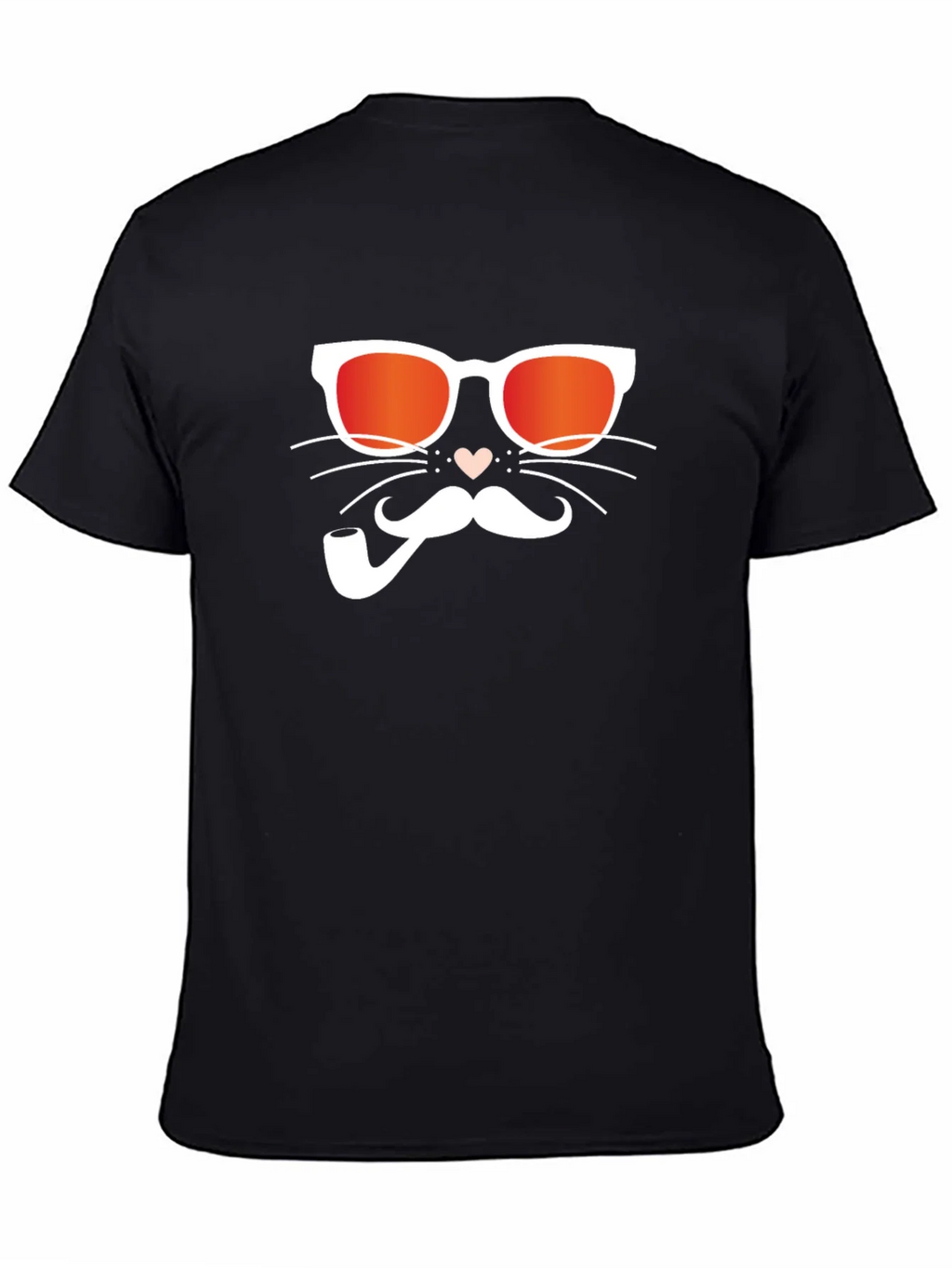 Cool Cat with Pipe Black T-Shirt product image 7
