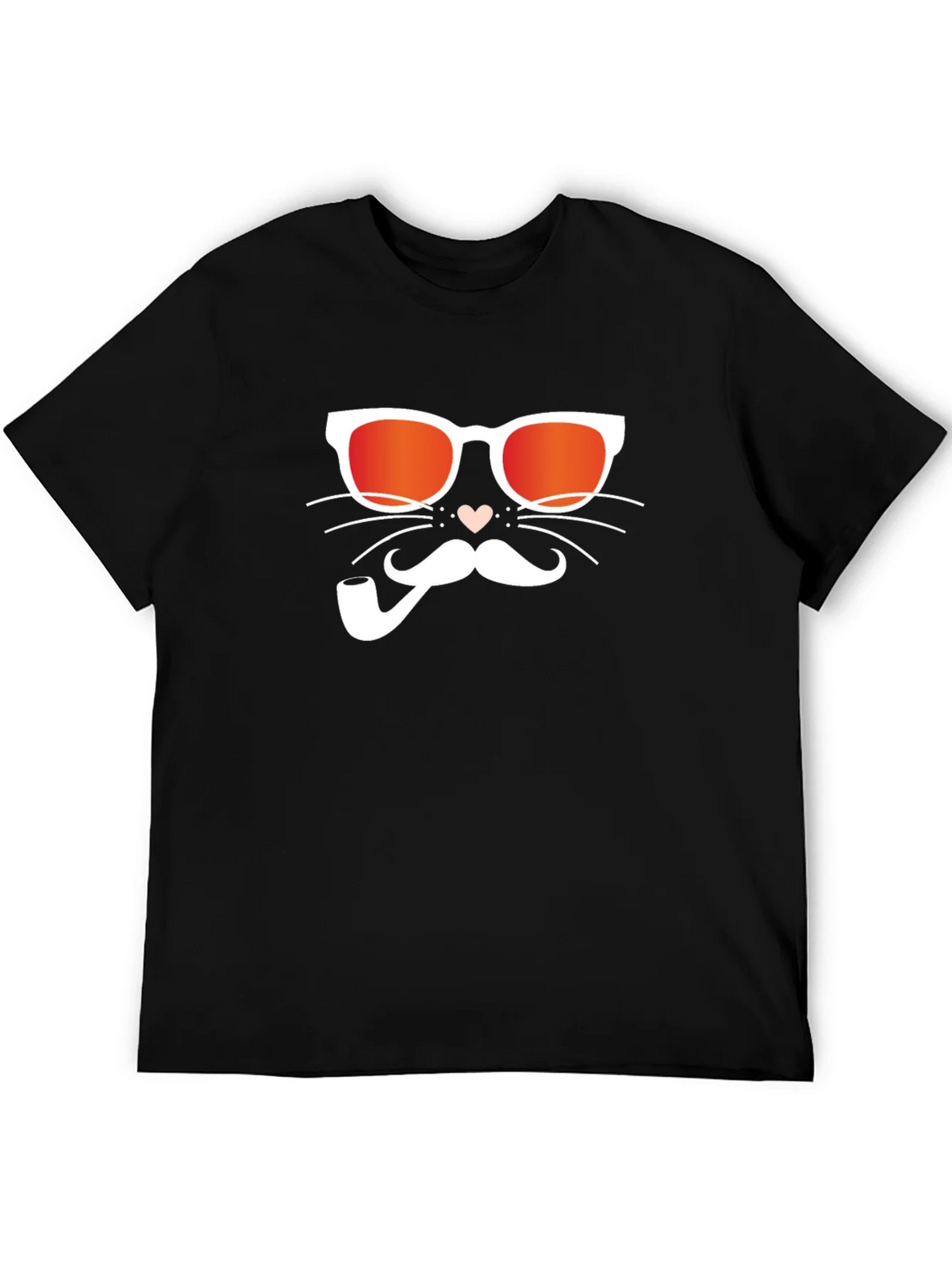 Cool Cat with Pipe Black T-Shirt product image 8