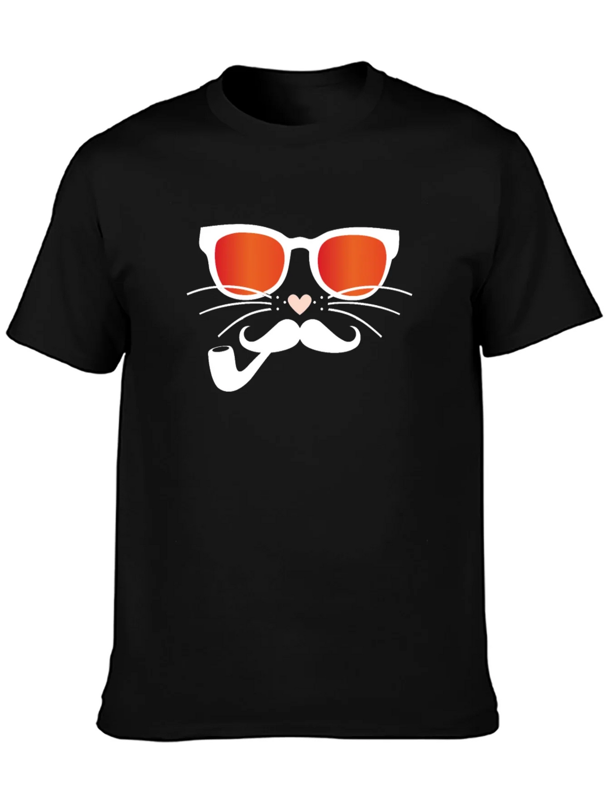 Cool Cat with Pipe Black T-Shirt product image 6