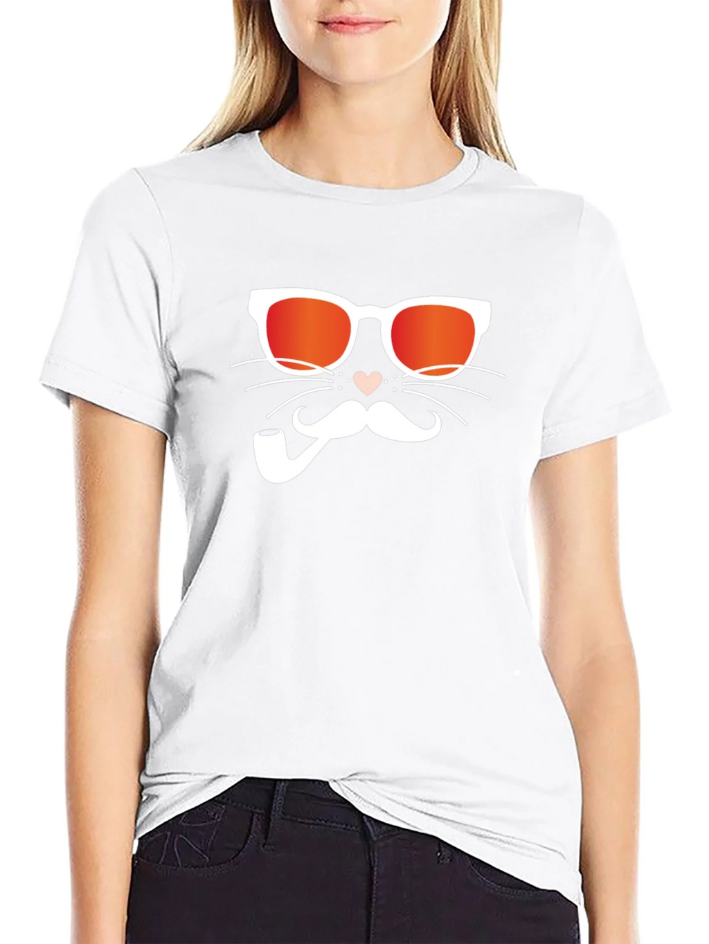 Cool Cat with Pipe Black T-Shirt product image 11