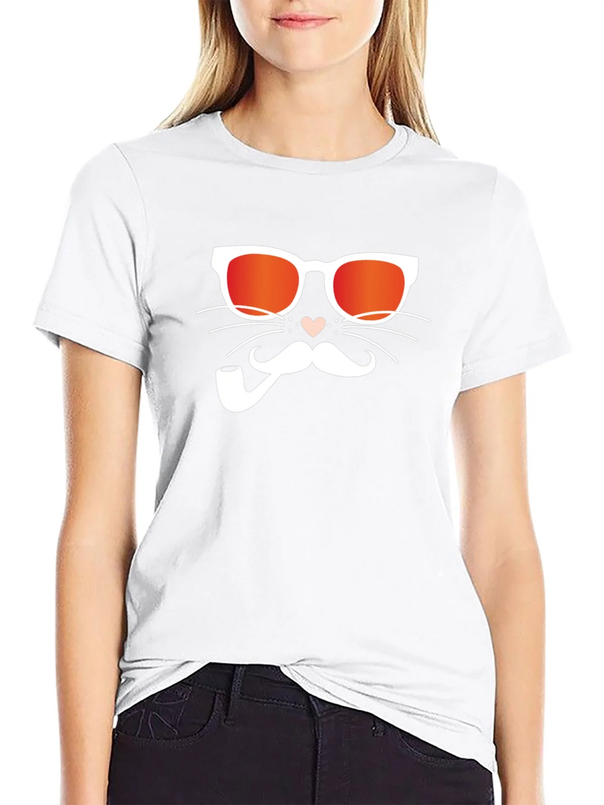 Cool Cat with Pipe Black T-Shirt product image 11