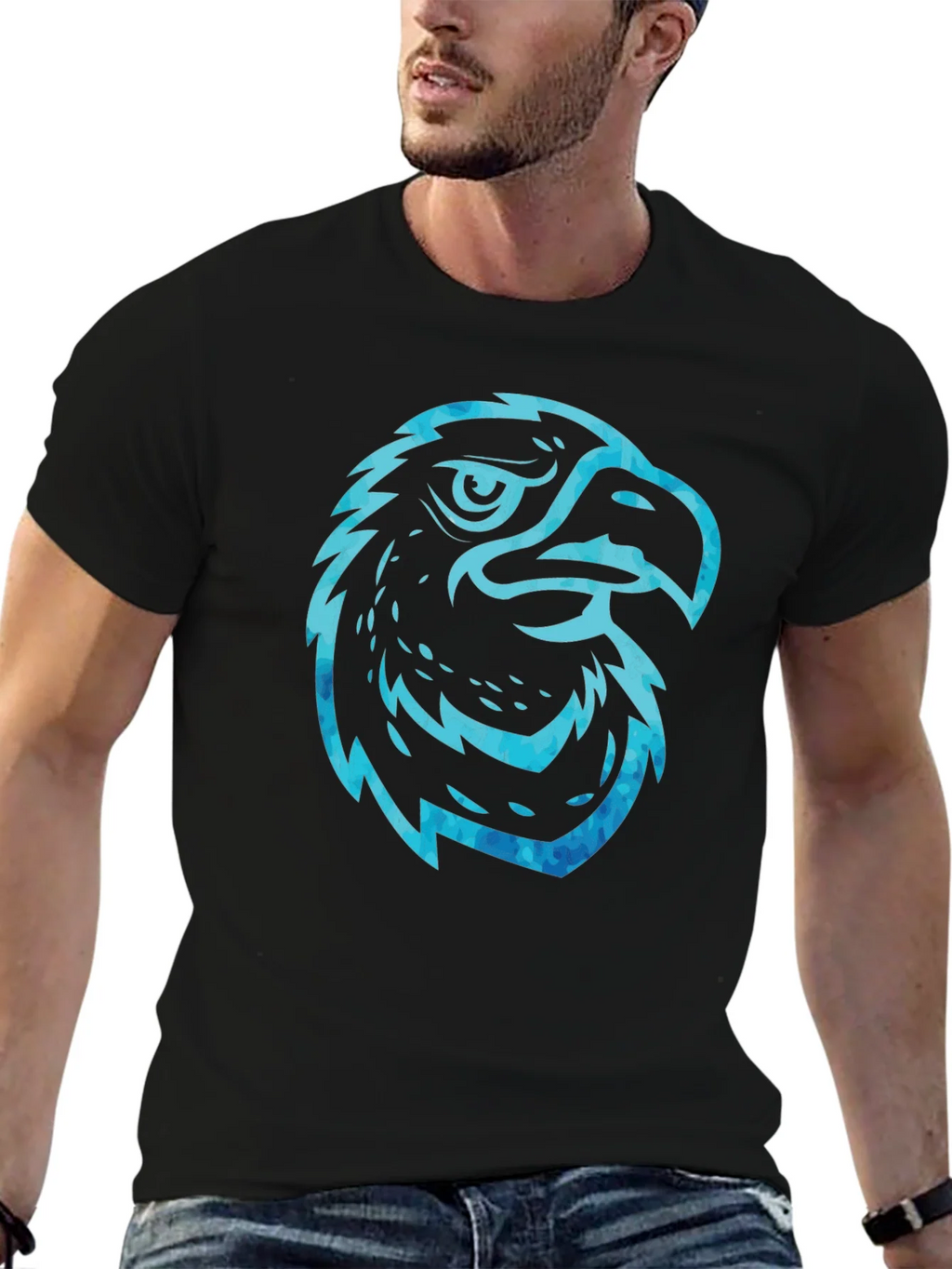 Mens Black Eagle Graphic T-Shirt product image 9