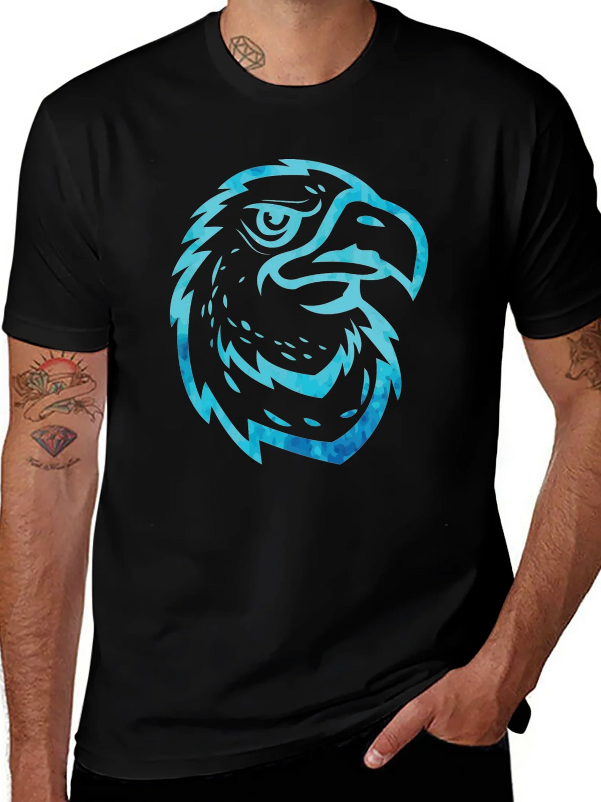 Mens Black Eagle Graphic T-Shirt product image 1