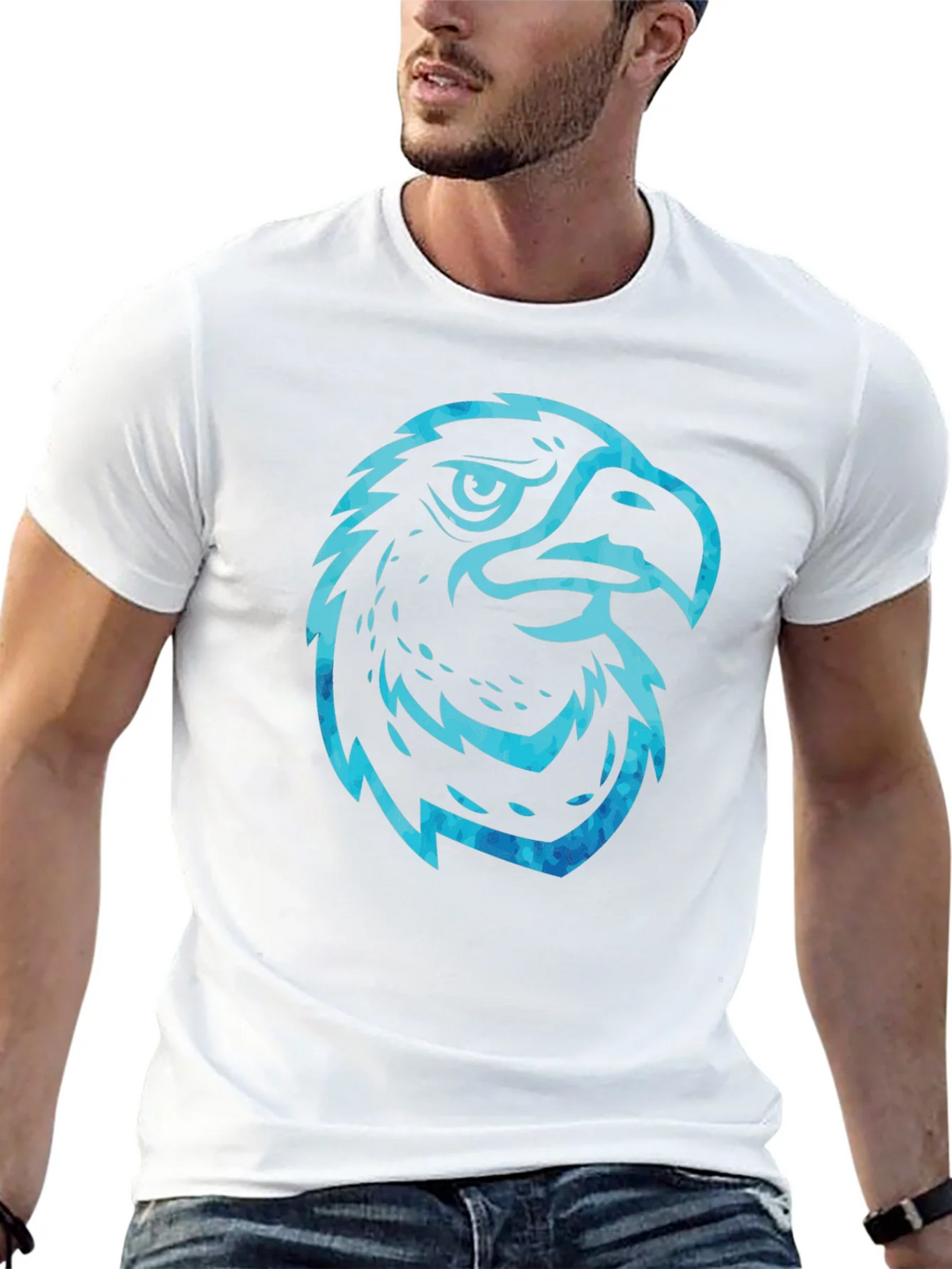 Mens Black Eagle Graphic T-Shirt product image 4