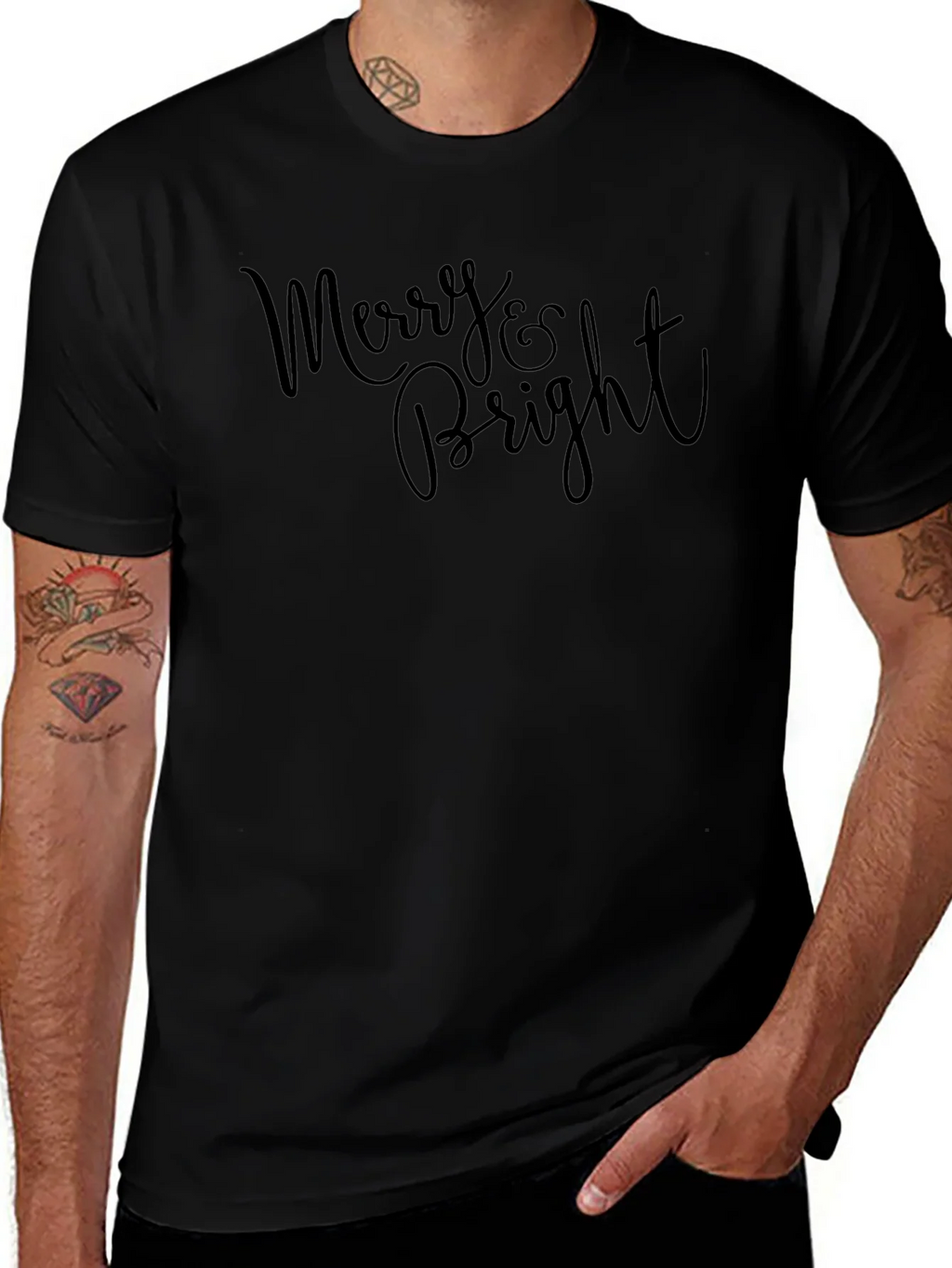 Merry & Bright Black Graphic Tee product image 1