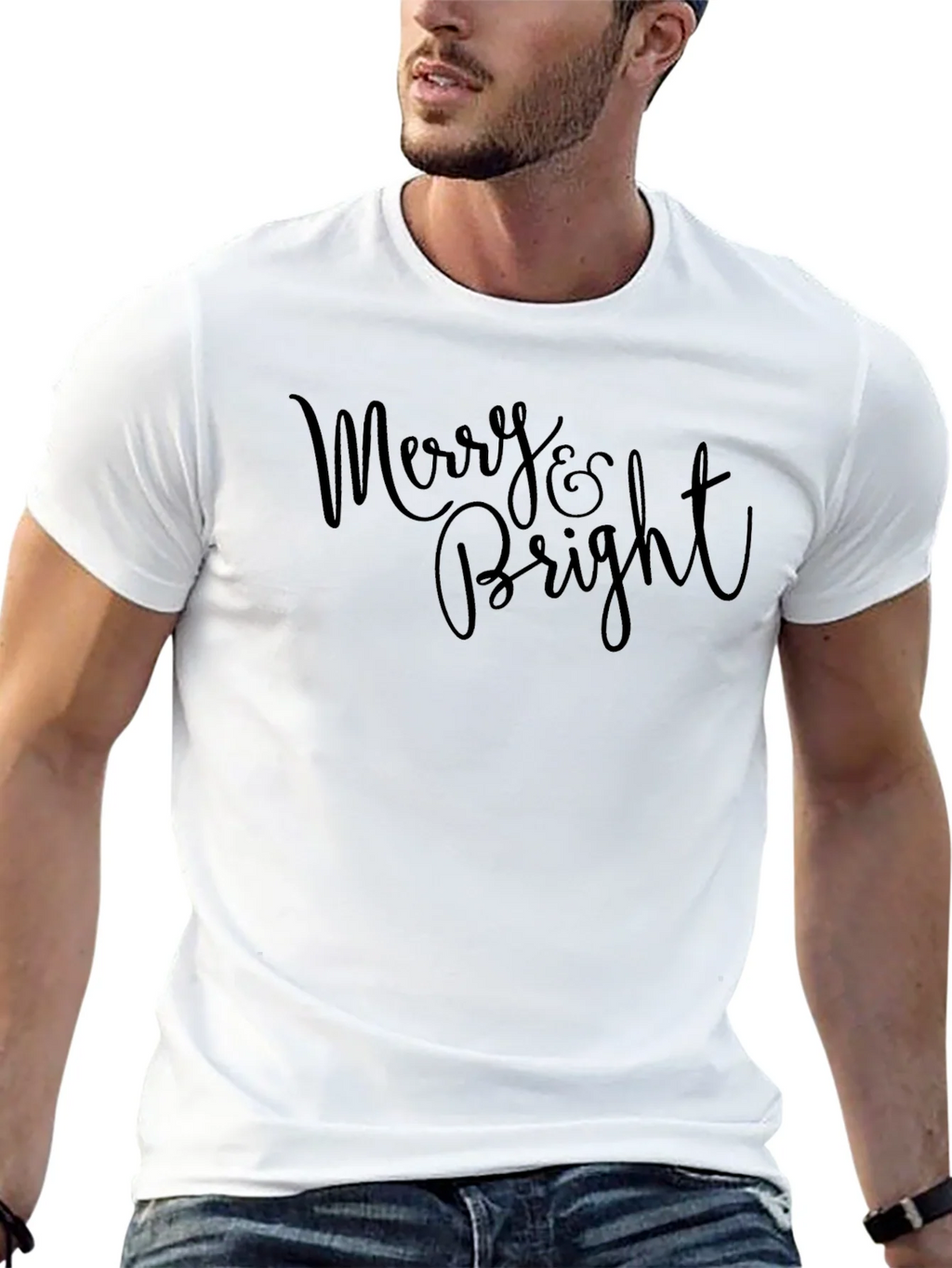 Merry & Bright Black Graphic Tee product image 4