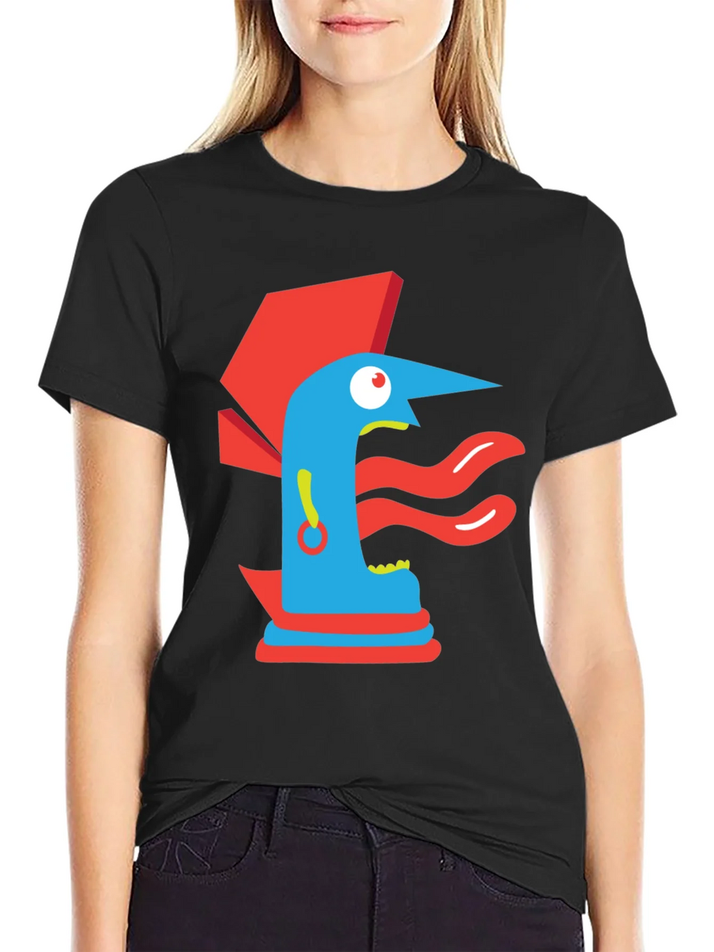 Abstract Graphic Print Tee - Modern Art Black T-Shirt product image 5