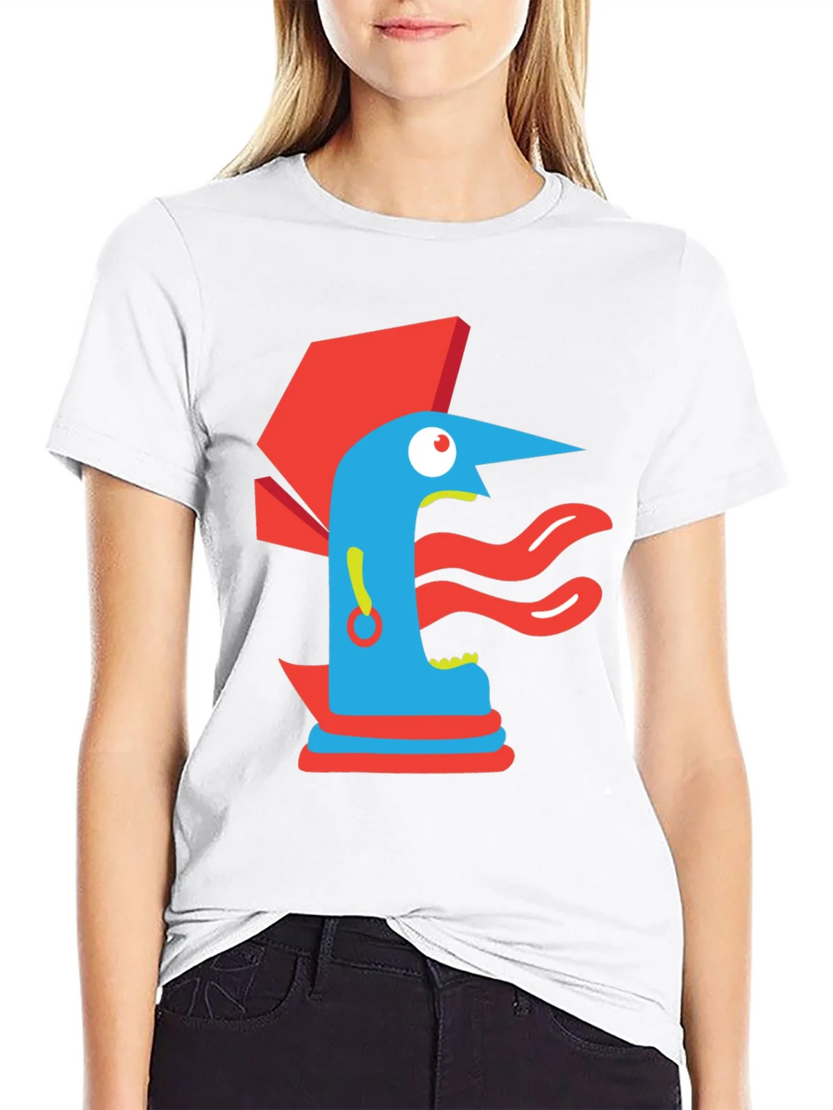 Abstract Graphic Print Tee - Modern Art Black T-Shirt product image 11