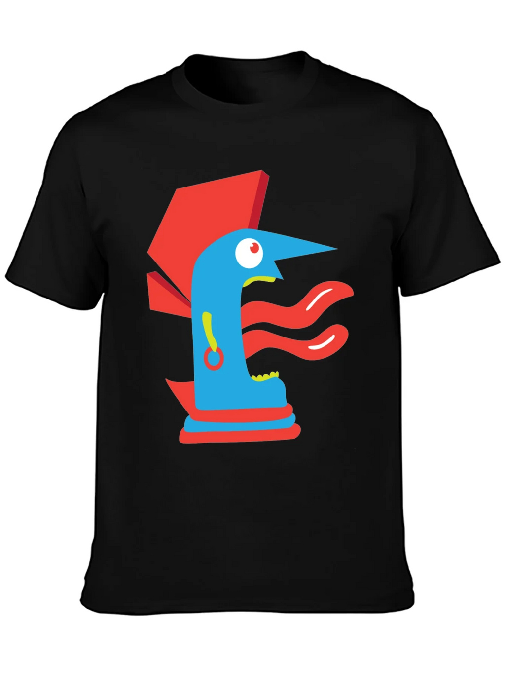 Abstract Graphic Print Tee - Modern Art Black T-Shirt product image 6