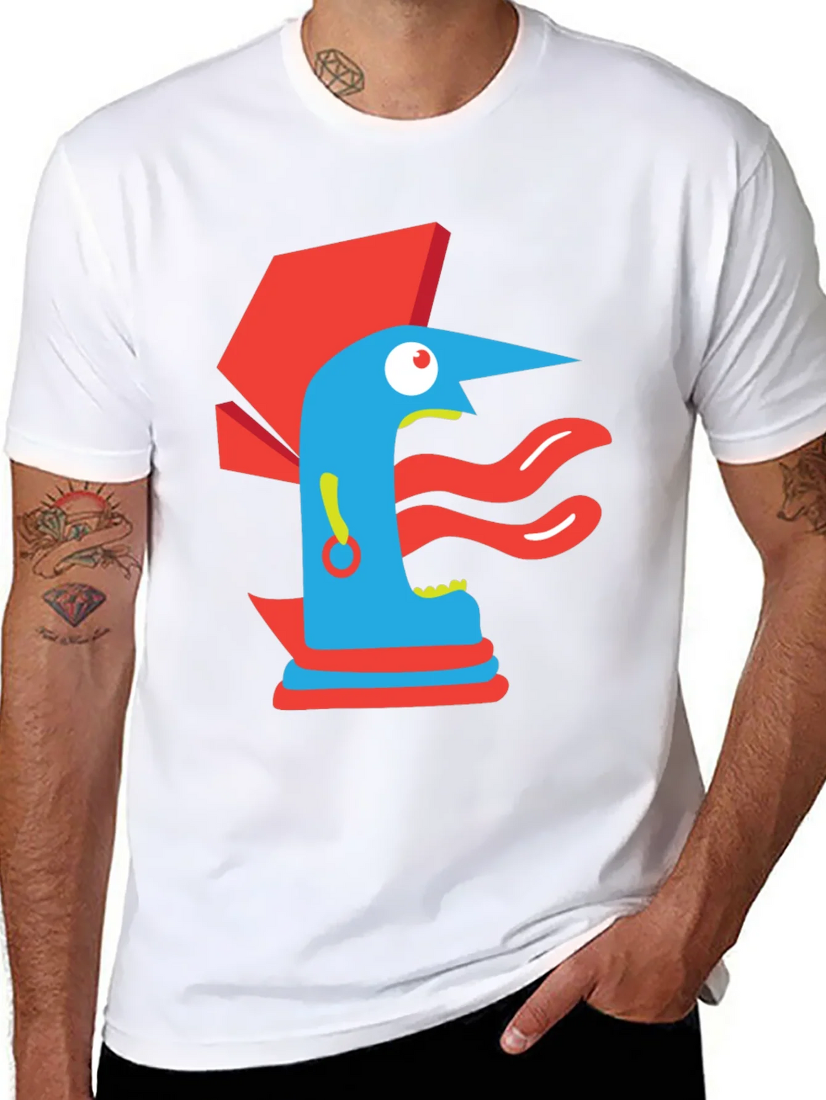 Abstract Graphic Print Tee - Modern Art Black T-Shirt product image 10