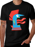 Abstract Graphic Print Tee - Modern Art Black T-Shirt product image 1