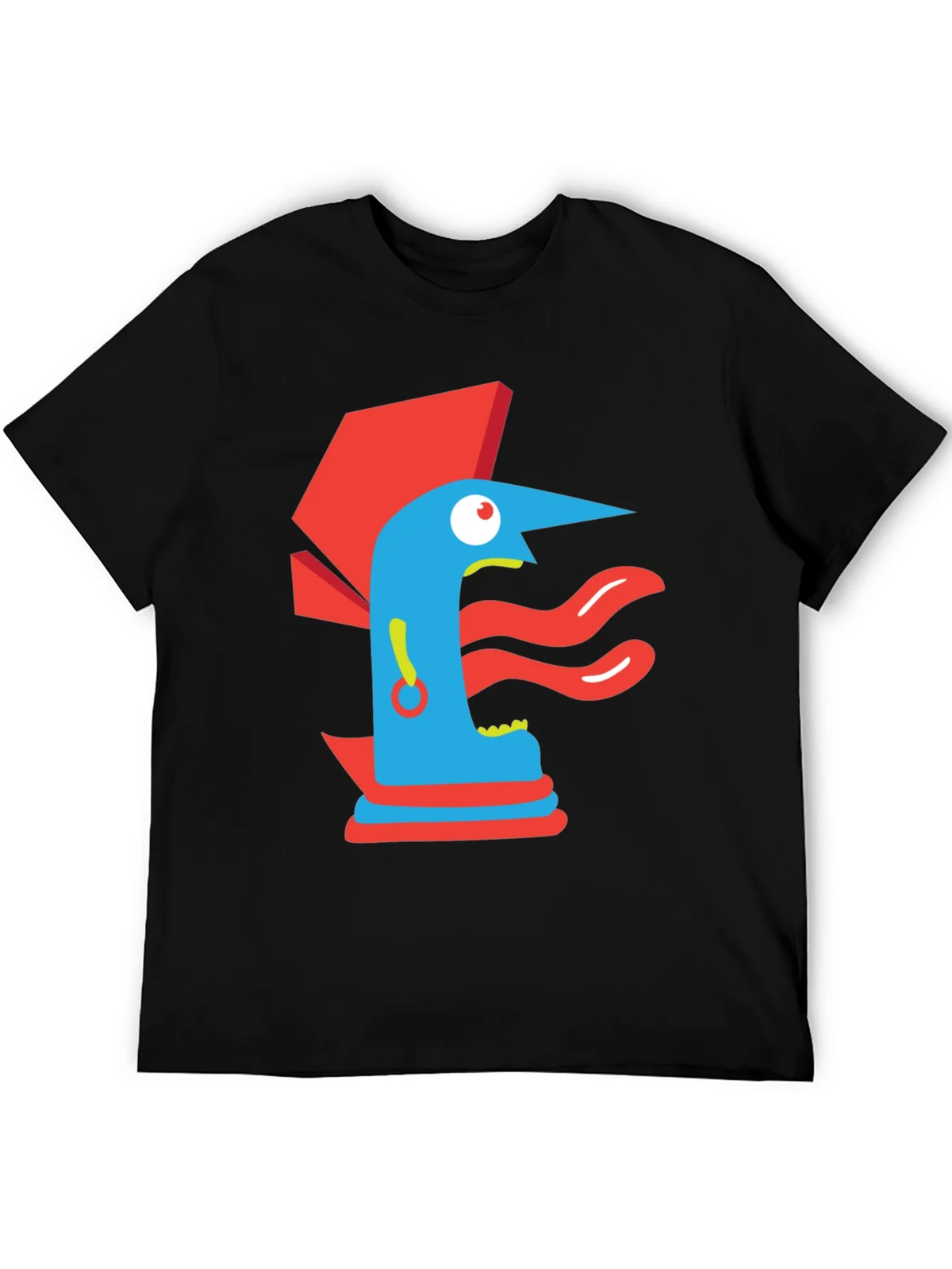 Abstract Graphic Print Tee - Modern Art Black T-Shirt product image 8