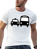 Taxi & Bus Graphic Black T-Shirt product image 1