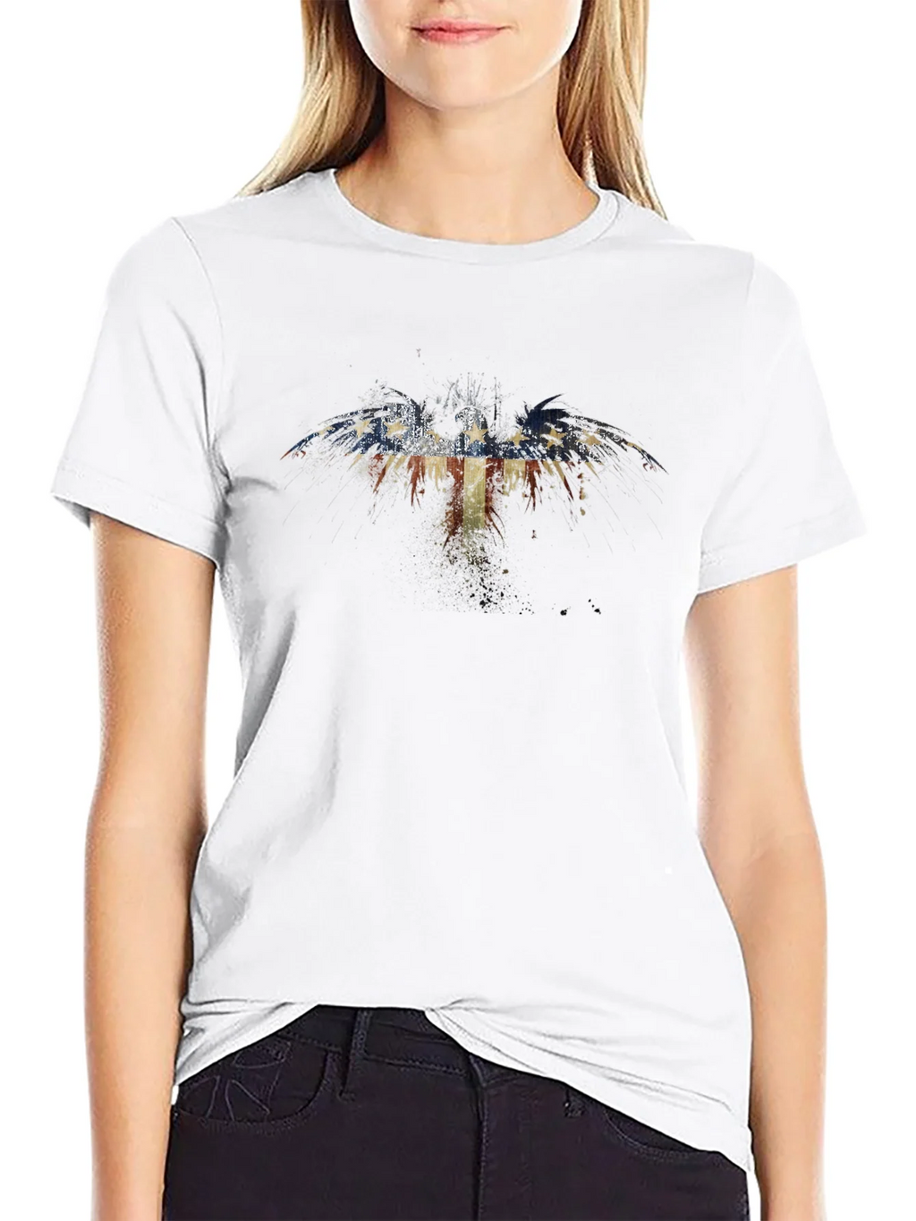 American Flag Eagle Graphic Black T-Shirt product image 11
