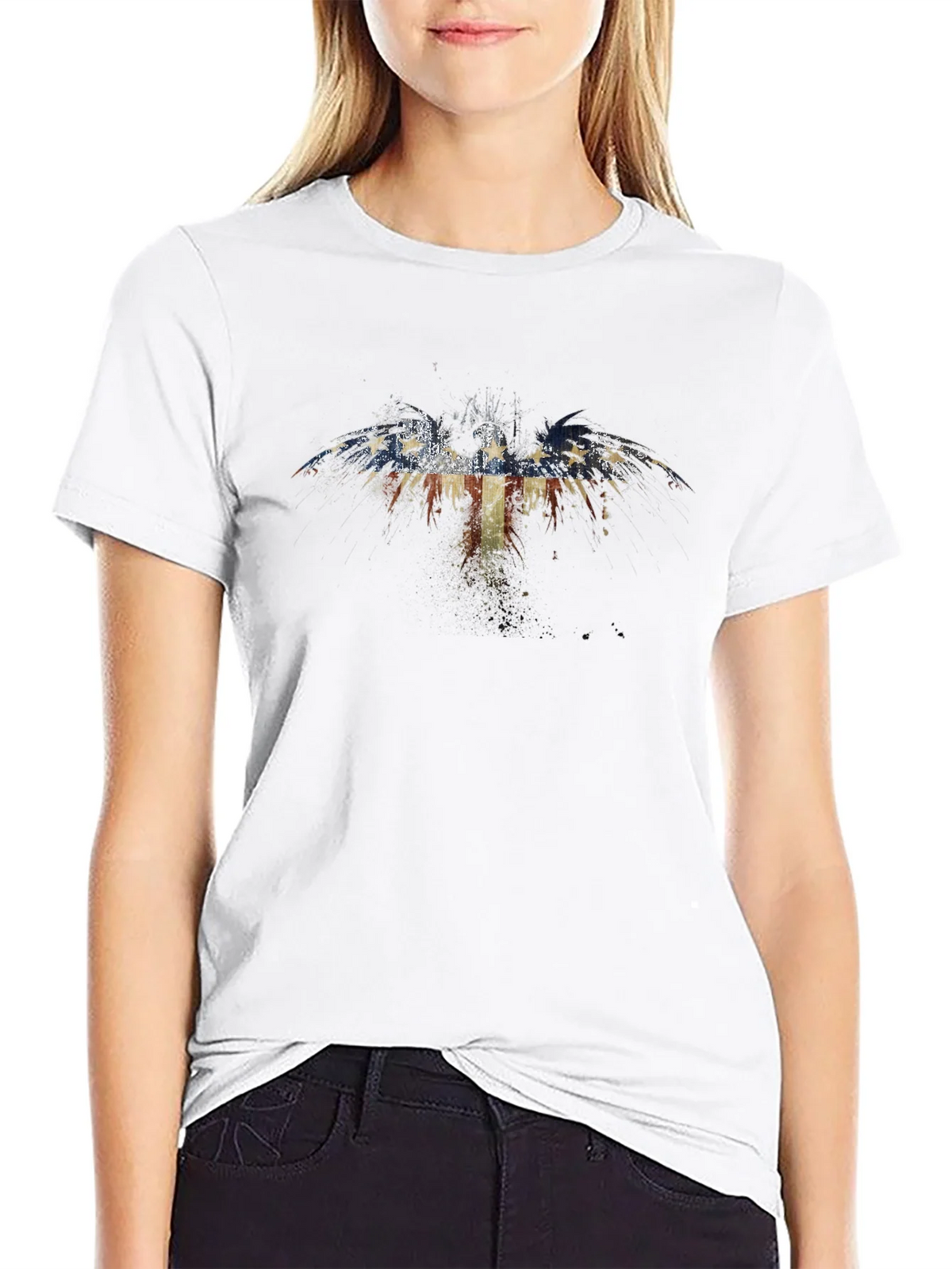 American Flag Eagle Graphic Black T-Shirt product image 11