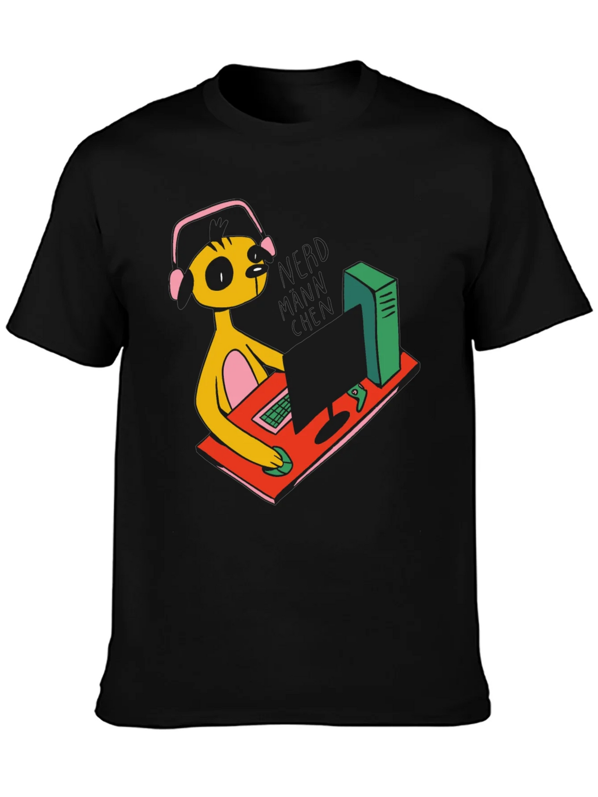 Gamer Character Graphic Print Black T-Shirt product image 6