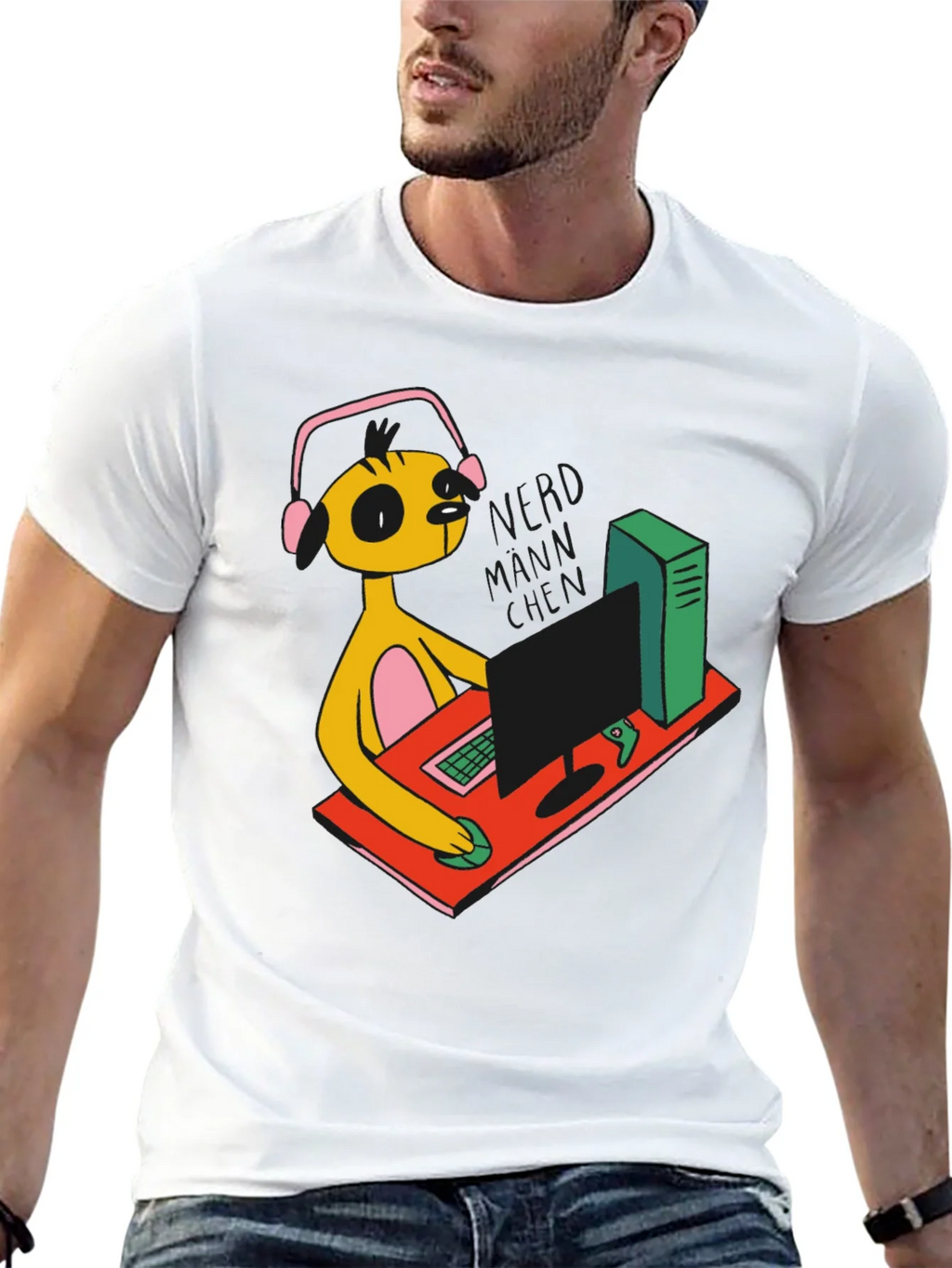 Gamer Character Graphic Print Black T-Shirt product image 4